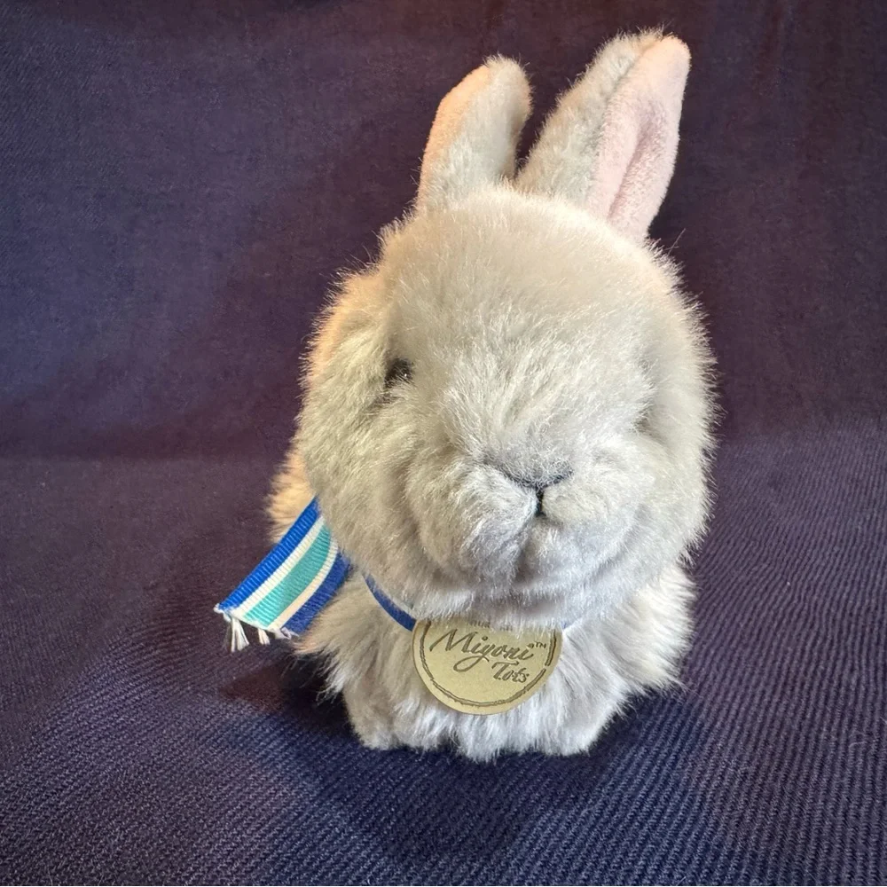 Miyoni Tots By Aurora Baby Bunny Plush Grey Stuffed Animal Rabbit Easter